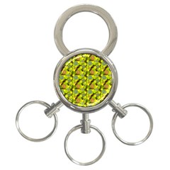 Flowers Yellow Red Blue Seamless 3-ring Key Chains by Pakrebo