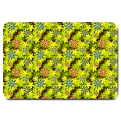 Flowers Yellow Red Blue Seamless Large Doormat  by Pakrebo