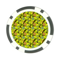 Flowers Yellow Red Blue Seamless Poker Chip Card Guard (10 Pack) by Pakrebo