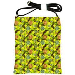 Flowers Yellow Red Blue Seamless Shoulder Sling Bag by Pakrebo