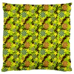 Flowers Yellow Red Blue Seamless Large Cushion Case (Two Sides) Back