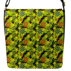 Flowers Yellow Red Blue Seamless Flap Closure Messenger Bag (s) by Pakrebo