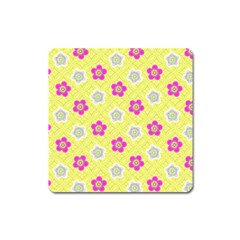 Traditional Patterns Plum Square Magnet by Pakrebo