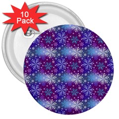 Snow White Blue Purple Tulip 3  Buttons (10 Pack)  by Pakrebo