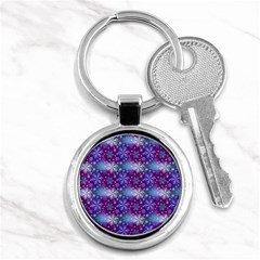 Snow White Blue Purple Tulip Key Chains (round)  by Pakrebo