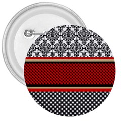 Background Damask Red Black 3  Buttons by Pakrebo