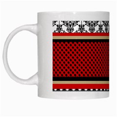 Background Damask Red Black White Mugs by Pakrebo