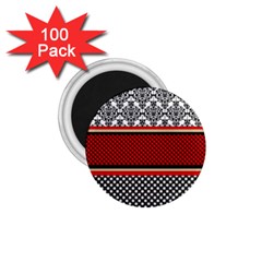 Background Damask Red Black 1 75  Magnets (100 Pack)  by Pakrebo