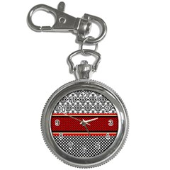 Background Damask Red Black Key Chain Watches by Pakrebo