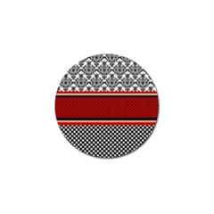 Background Damask Red Black Golf Ball Marker by Pakrebo