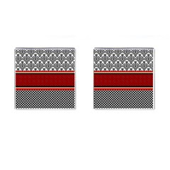 Background Damask Red Black Cufflinks (square) by Pakrebo