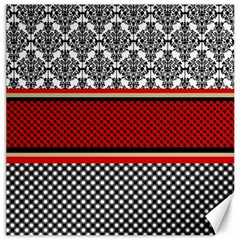 Background Damask Red Black Canvas 16  X 16  by Pakrebo