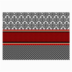 Background Damask Red Black Large Glasses Cloth by Pakrebo