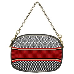 Background Damask Red Black Chain Purse (one Side) by Pakrebo