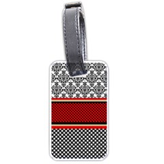 Background Damask Red Black Luggage Tags (one Side)  by Pakrebo