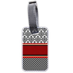 Background Damask Red Black Luggage Tags (two Sides) by Pakrebo