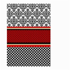 Background Damask Red Black Small Garden Flag (two Sides) by Pakrebo