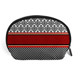 Background Damask Red Black Accessory Pouch (large) by Pakrebo