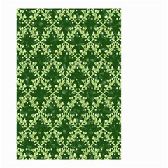 White Flowers Green Damask Small Garden Flag (two Sides) by Pakrebo