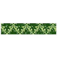 White Flowers Green Damask Small Flano Scarf by Pakrebo