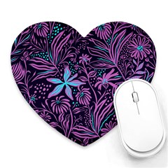 Stamping Pattern Leaves Drawing Heart Mousepads by Pakrebo