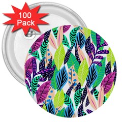 Leaves Drawing Pattern Nature 3  Buttons (100 Pack)  by Pakrebo