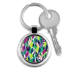 Leaves Drawing Pattern Nature Key Chains (round)  by Pakrebo