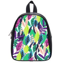 Leaves Drawing Pattern Nature School Bag (small) by Pakrebo