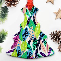 Leaves Drawing Pattern Nature Christmas Tree Ornament (two Sides) by Pakrebo