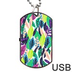 Leaves Drawing Pattern Nature Dog Tag USB Flash (One Side) Front