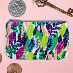 Leaves Drawing Pattern Nature Large Coin Purse by Pakrebo