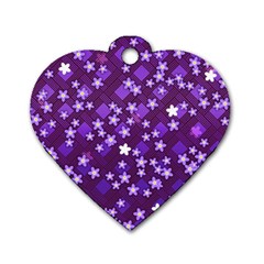 Textile Cross Pattern Square Dog Tag Heart (one Side) by Pakrebo