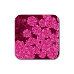 Cherry Blossoms Floral Design Rubber Coaster (square) 