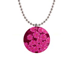 Cherry Blossoms Floral Design 1  Button Necklace