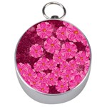 Cherry Blossoms Floral Design Silver Compasses Front