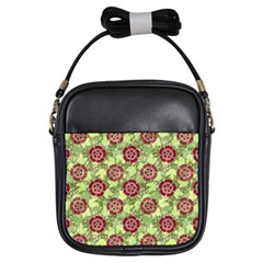 Seamless Pattern Leaf The Pentagon Girls Sling Bag by Pakrebo