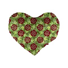 Seamless Pattern Leaf The Pentagon Standard 16  Premium Flano Heart Shape Cushions by Pakrebo