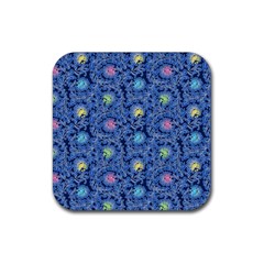 Floral Design Asia Seamless Pattern Rubber Coaster (square) 