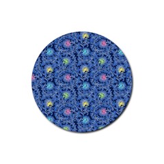 Floral Design Asia Seamless Pattern Rubber Coaster (round)  by Pakrebo