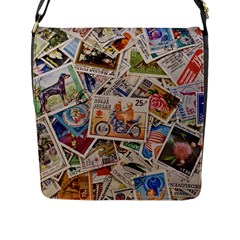 Wallpaper Background Stamps Flap Closure Messenger Bag (l) by Pakrebo