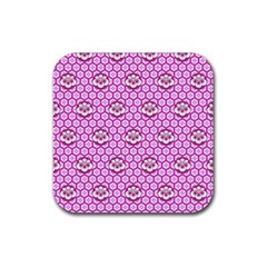 Paulownia Flowers Japanese Style Rubber Coaster (square) 