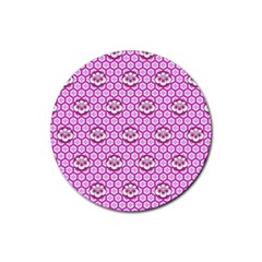 Paulownia Flowers Japanese Style Rubber Round Coaster (4 Pack)  by Pakrebo