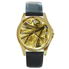 Backdrop Background Blank Color Round Gold Metal Watch by Pakrebo