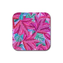 Leaves Tropical Reason Stamping Rubber Coaster (square) 