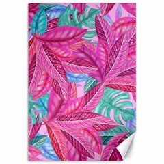 Leaves Tropical Reason Stamping Canvas 12  X 18 