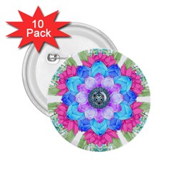 Lotus Flower Bird Metatron s Cube 2 25  Buttons (10 Pack)  by Pakrebo