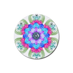 Lotus Flower Bird Metatron s Cube Rubber Coaster (round)  by Pakrebo