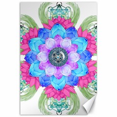 Lotus Flower Bird Metatron s Cube Canvas 12  X 18 