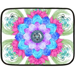 Lotus Flower Bird Metatron s Cube Fleece Blanket (mini) by Pakrebo