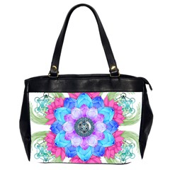 Lotus Flower Bird Metatron s Cube Oversize Office Handbag (2 Sides) by Pakrebo